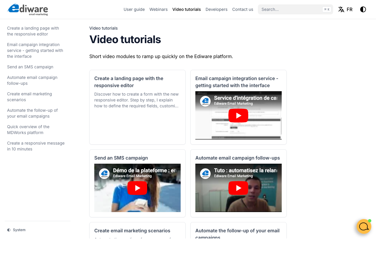 Video tutorials