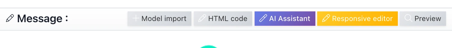 « AI Assistant » button in the Message toolbar