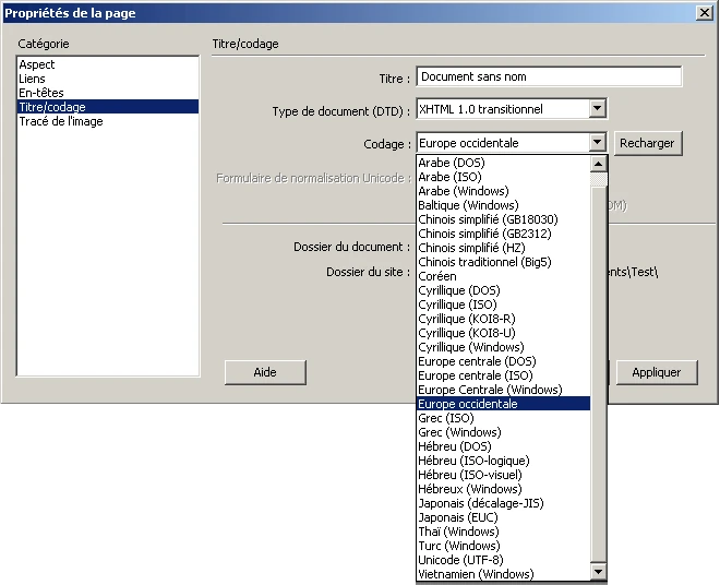 Property_of_the_page_Dreamweaver_-_Latin1